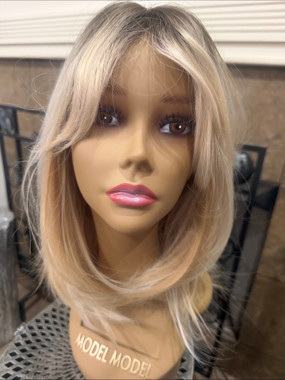 Blonde Layered Women's Wig with Bangs -